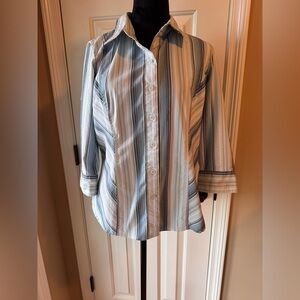 Apostrophe Multicolor Striped  Women’s Shirt -large petite